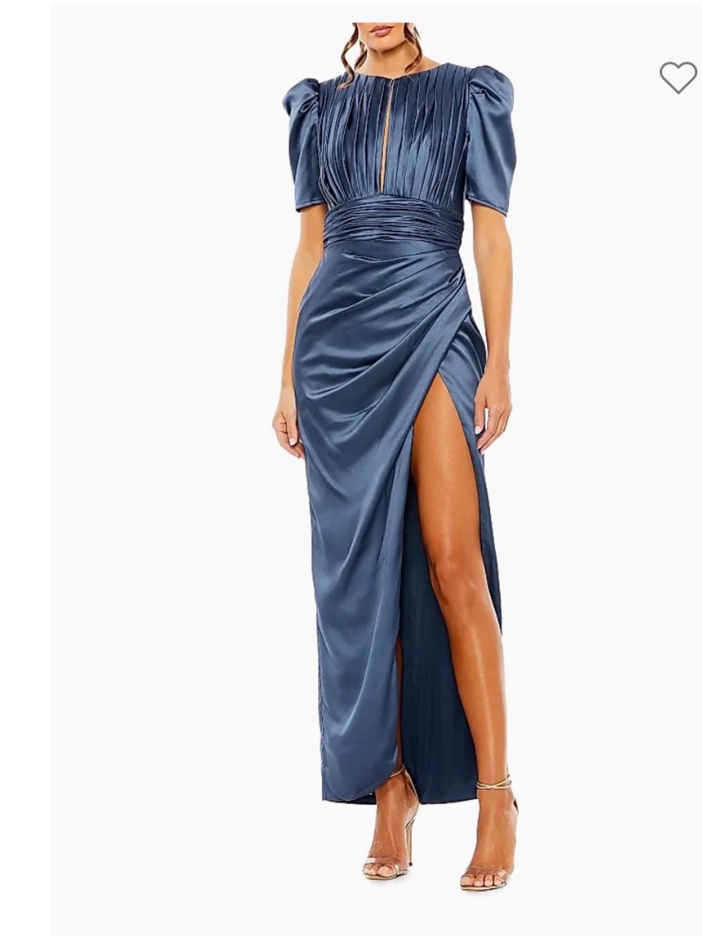 Ieena for Mac Duggal Blue Puff Sleeved Gown